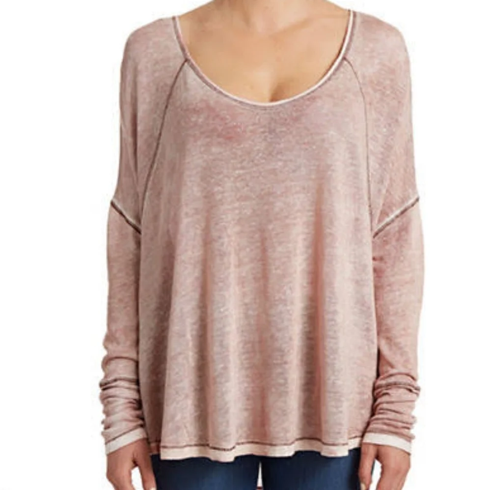 Free People XS Macchiato Linen Tee